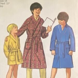 Vtg Simplicity 9635 Robe Pattern 14 Youth 1971 Pajama Housecoat 70s Wrap Child